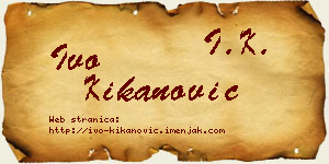 Ivo Kikanović vizit kartica
